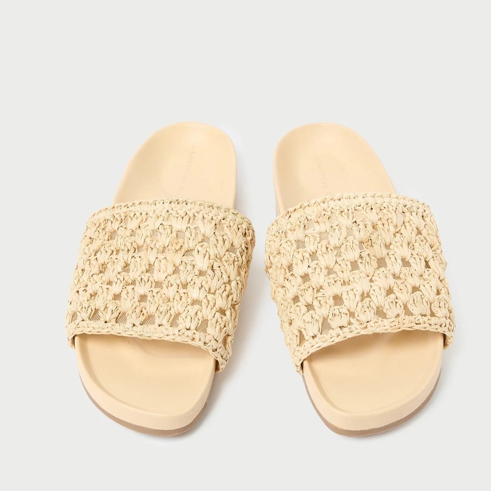 Loeffler Randall Henri Natural Crochet Straw Sandal 7.5